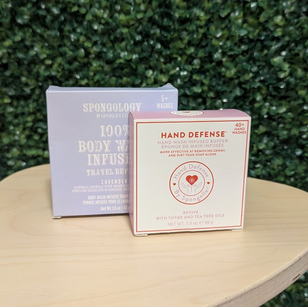 2X Spongelle Hand Defense Revive Buffer (3.5oz) Lavender Travel Buffer (1.5oz)